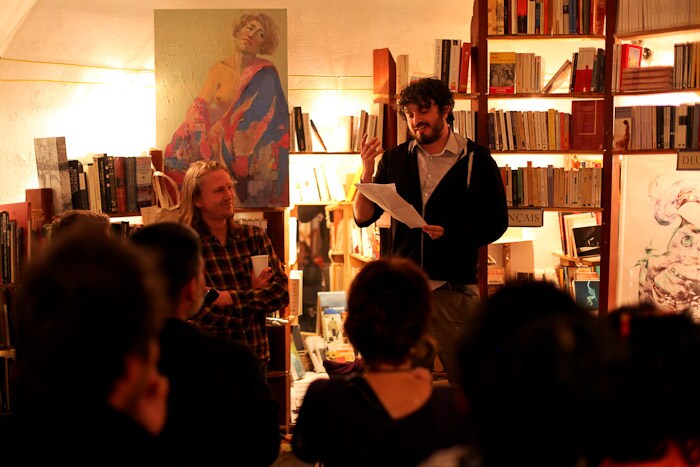 A reading at Atlantis Books. Image courtesy of Ioa 5
