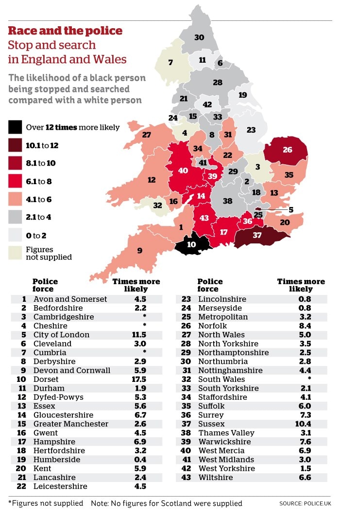 stop and search map