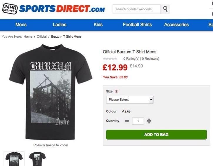 Sports Direct been Burzum t-shirts? | Dazed