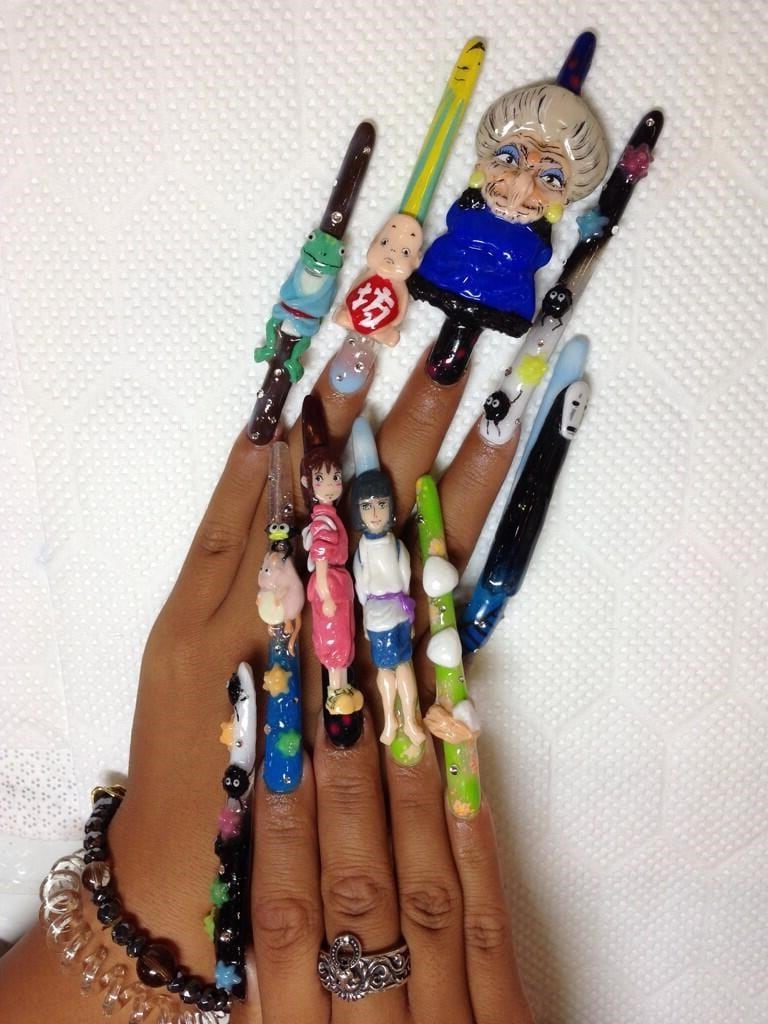 spirited away Studio Ghibli nails makeup 