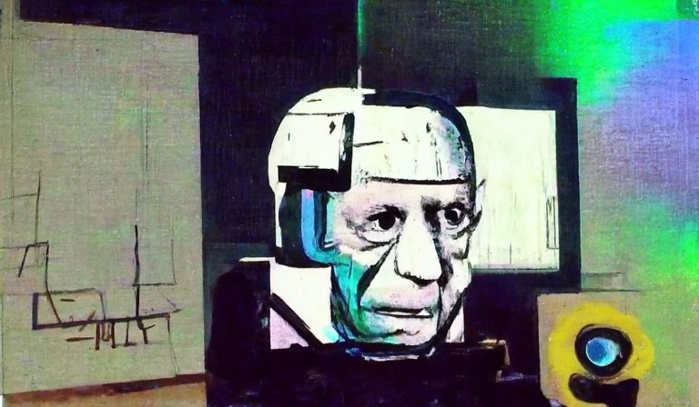Pablo Picasso self-portrait with AI