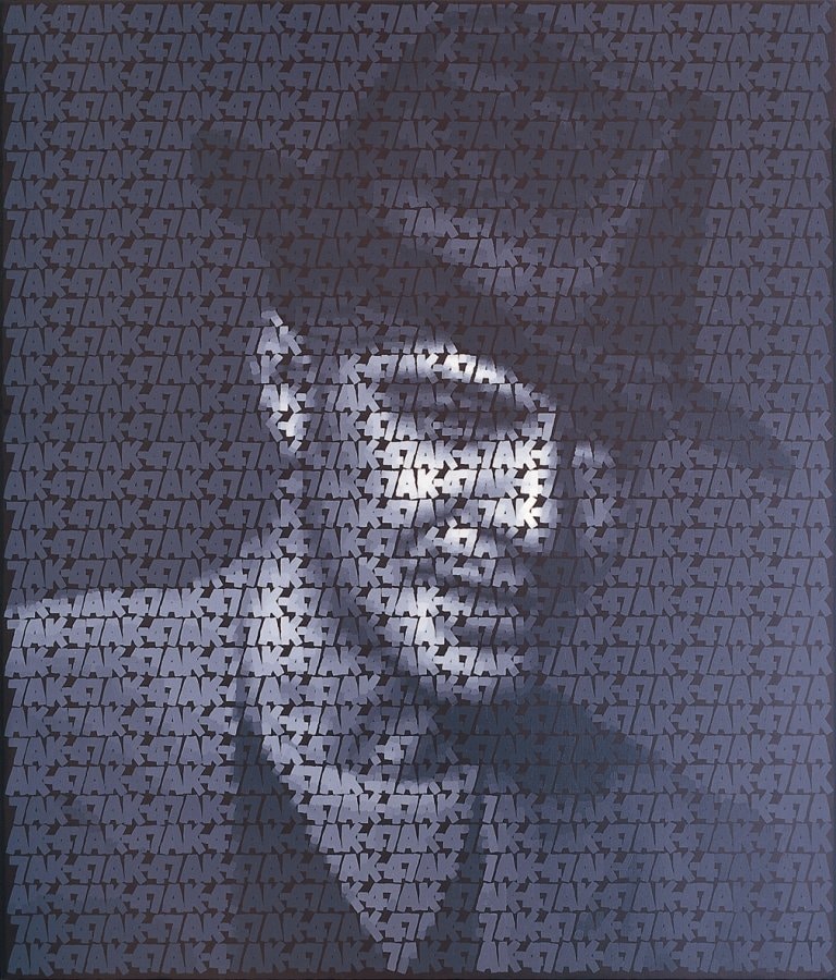 Portrait AK47 of John Galliano by Zhang Dali. 1