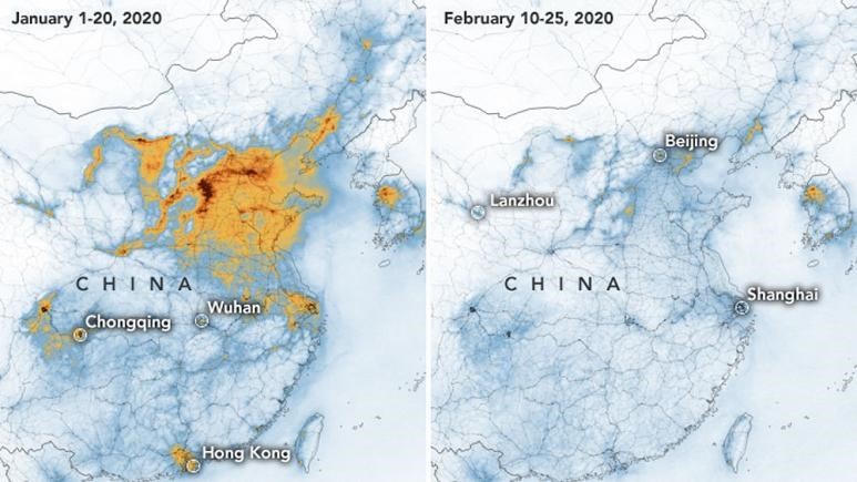 China pollution during coronavirus