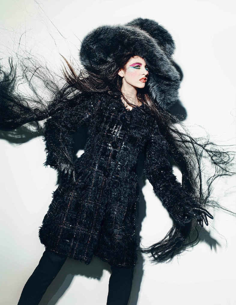 Coat, trousers and hat by Marc Jacobs; gloves by L 5