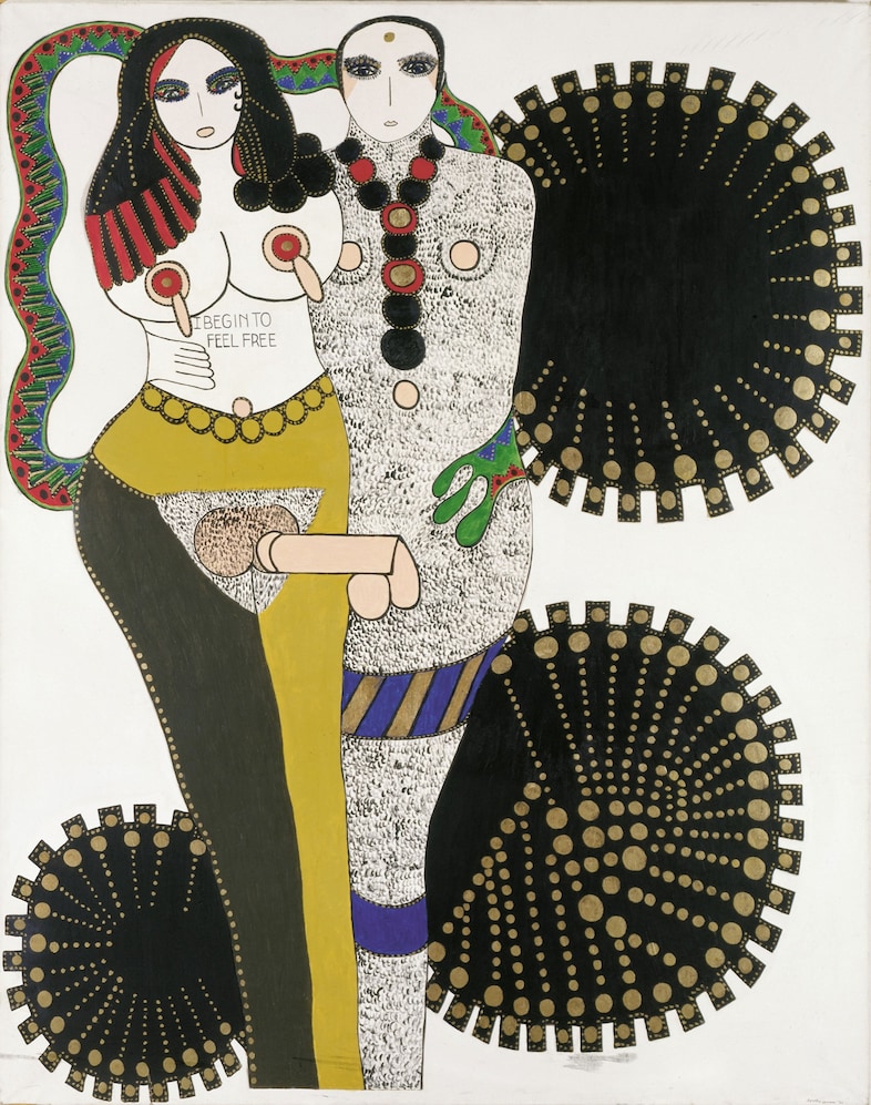 Dorothy IannoneIBeginToFeelFree1970acrylic on line 2