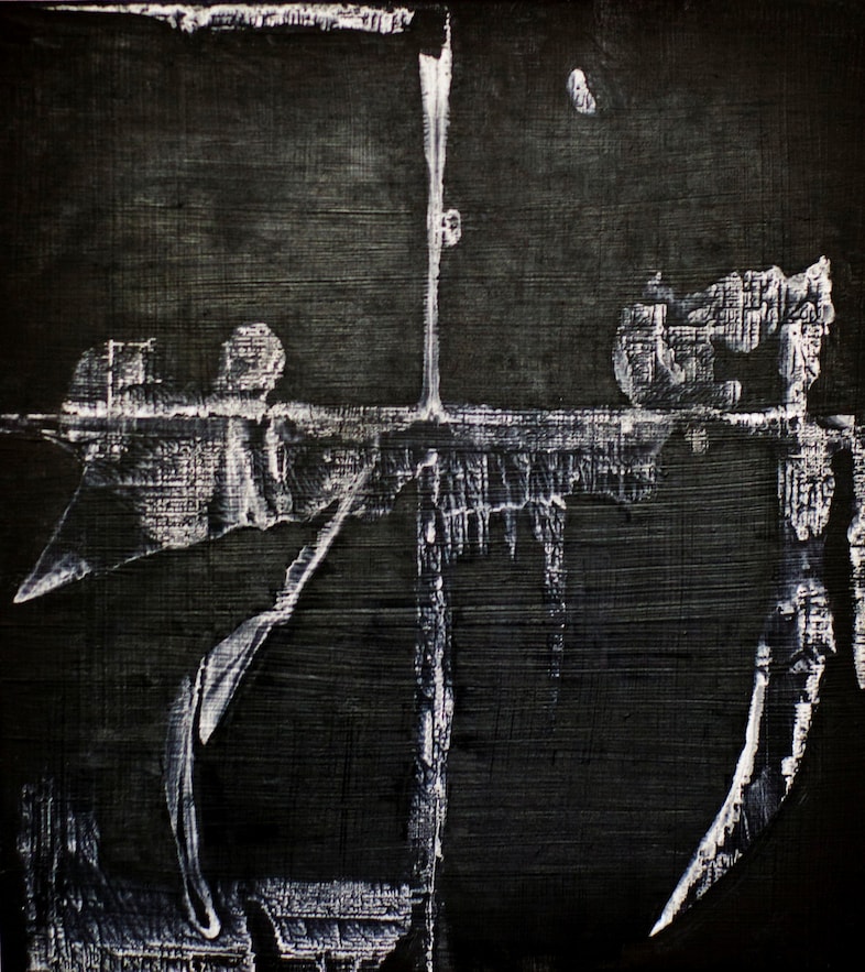 behind the crooked cross, oil on linen, 18x20in, 2 4