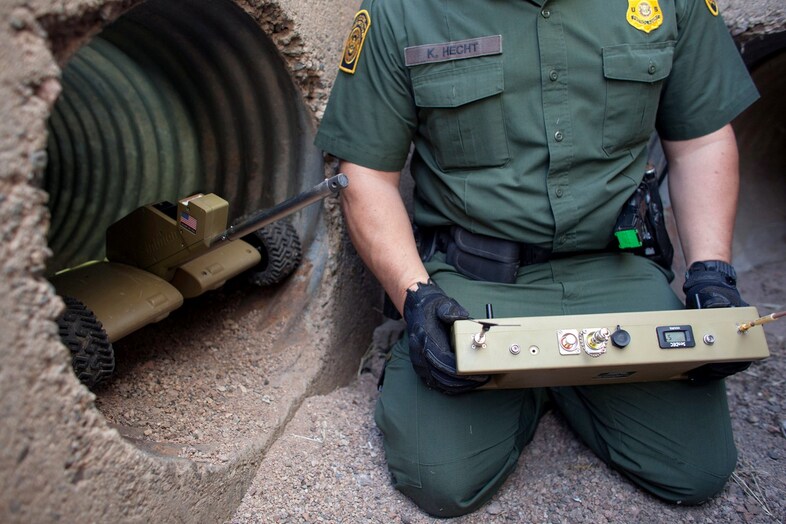 a tactical patrol robot that explores drug tunnels to Mexico