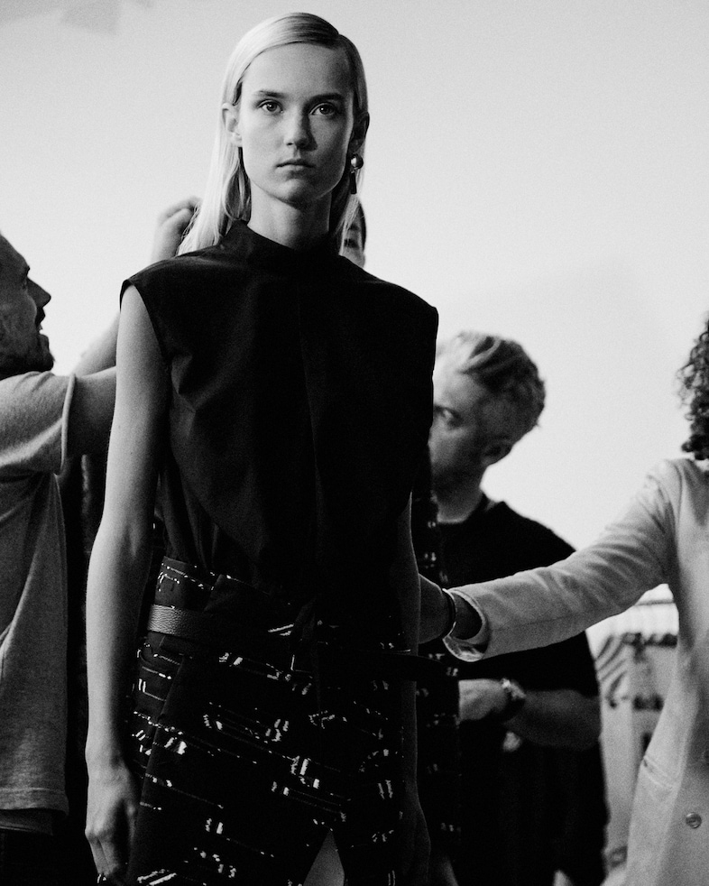 Backstage at Jil Sander SS15 5