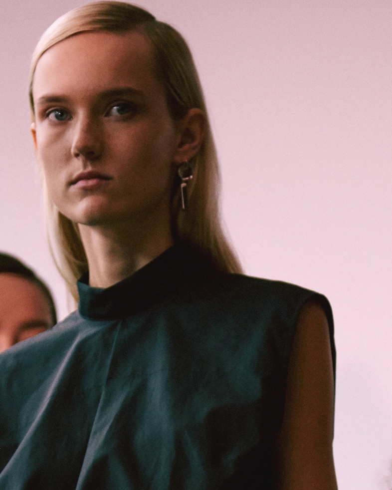 Backstage at Jil Sander SS15 9