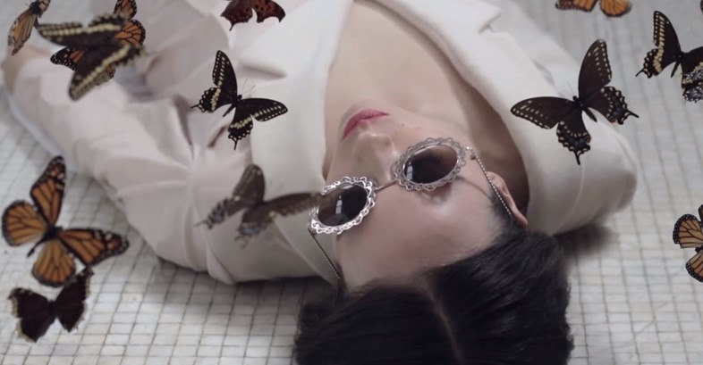 Allie X with Butterflies in Catch video