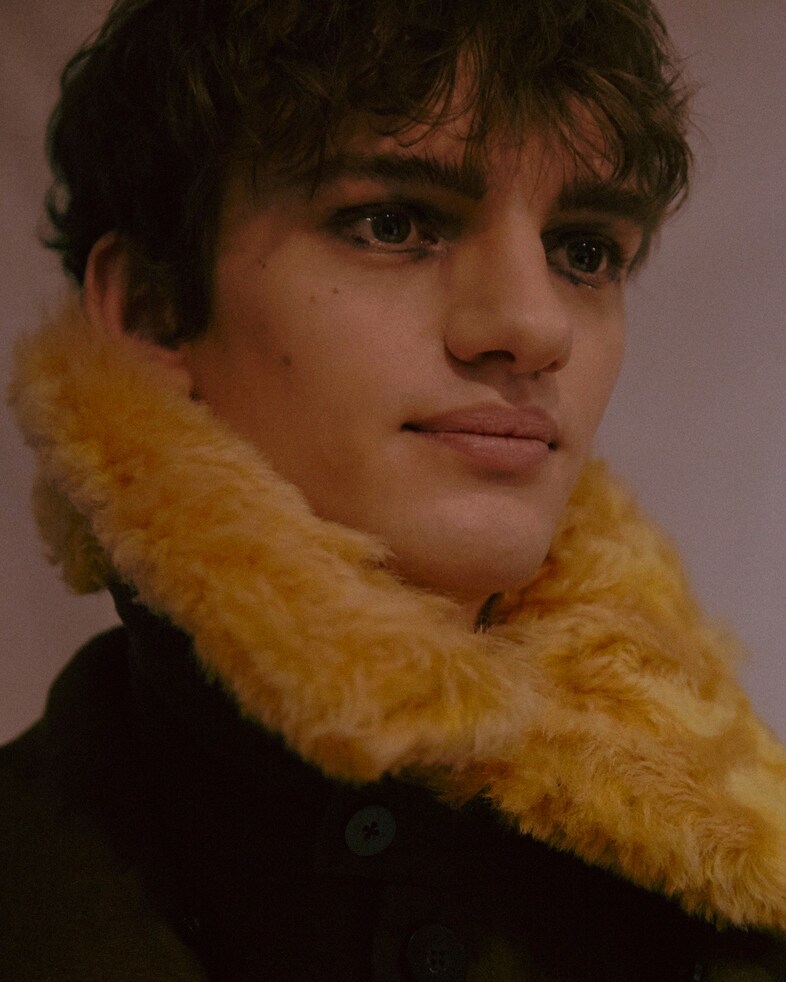 Ann Demeulemeester AW15 Eyeliner High Yellow Fur Collar 13