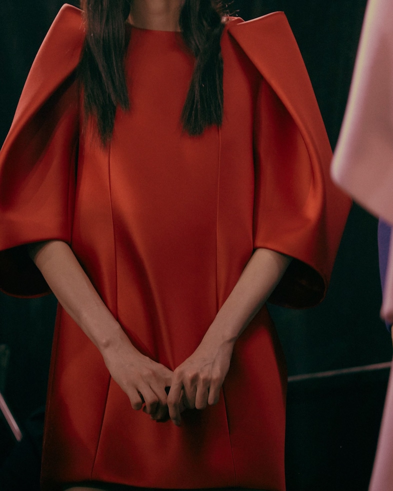 Dice Kayek Haute Couture SS15 Red Structured Sleeve Dress 13