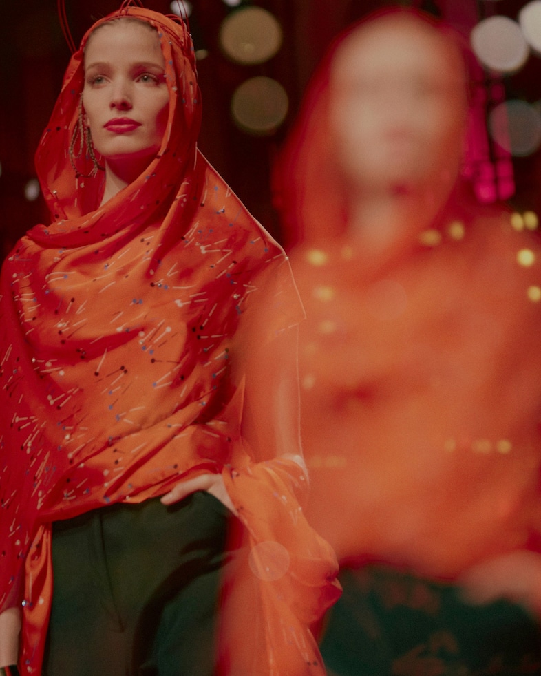 Schiaparelli Haute Couture AW15 red silk scarf, Dazed 0