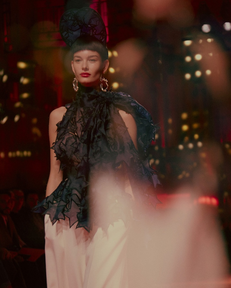 Schiaparelli Haute Couture AW15, black organza stars, Dazed 8