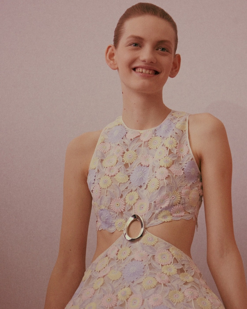 Christian Dior Haute Couture SS15 Pastel Floral Cut Out 14