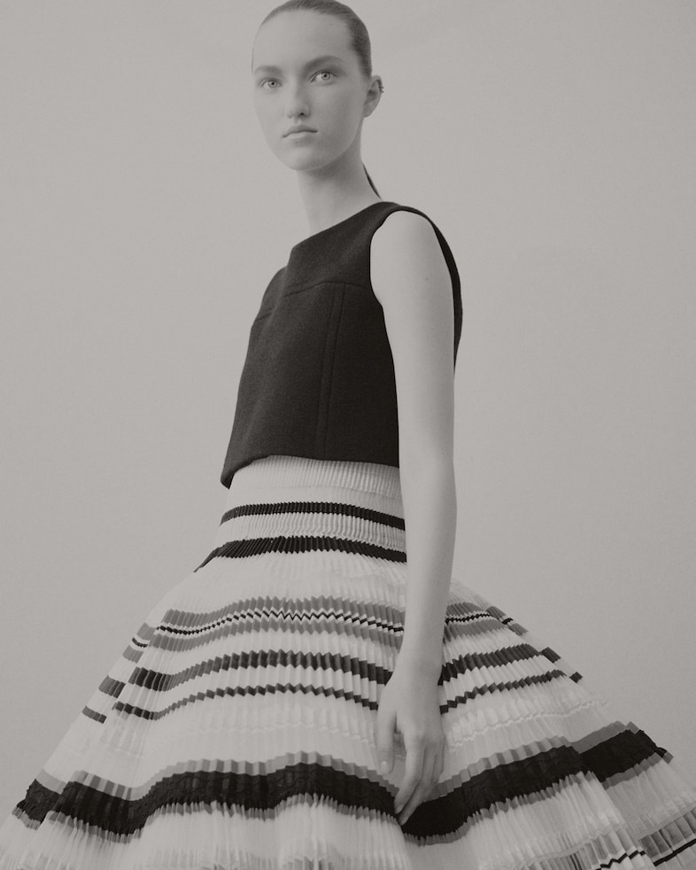 Christian Dior Haute Couture SS15 Black And White Full Skirt 10