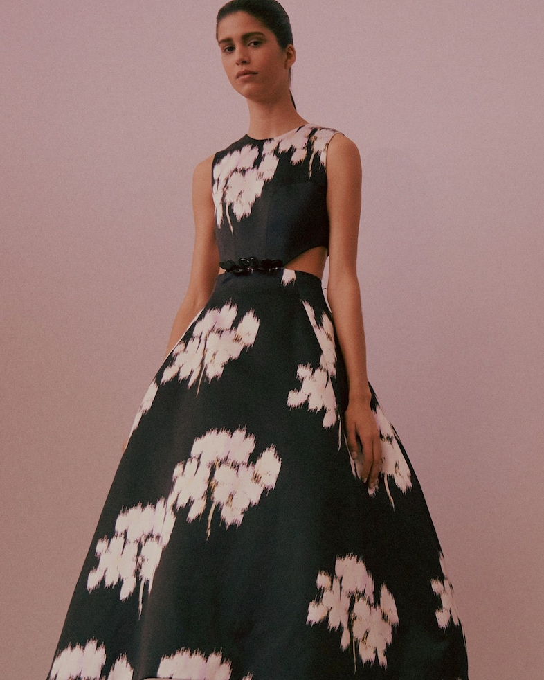Christian Dior Haute Couture SS15 Floral Print Black Cut Out 11