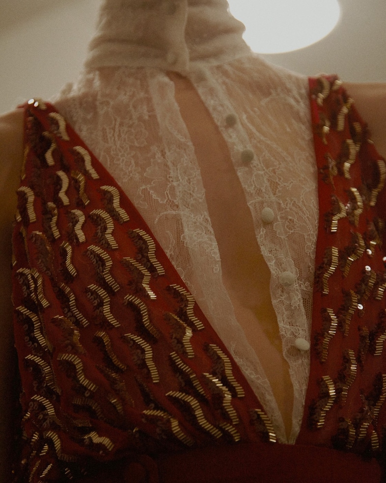 Altuzarra AW15 High Neck Blouse Beading 19