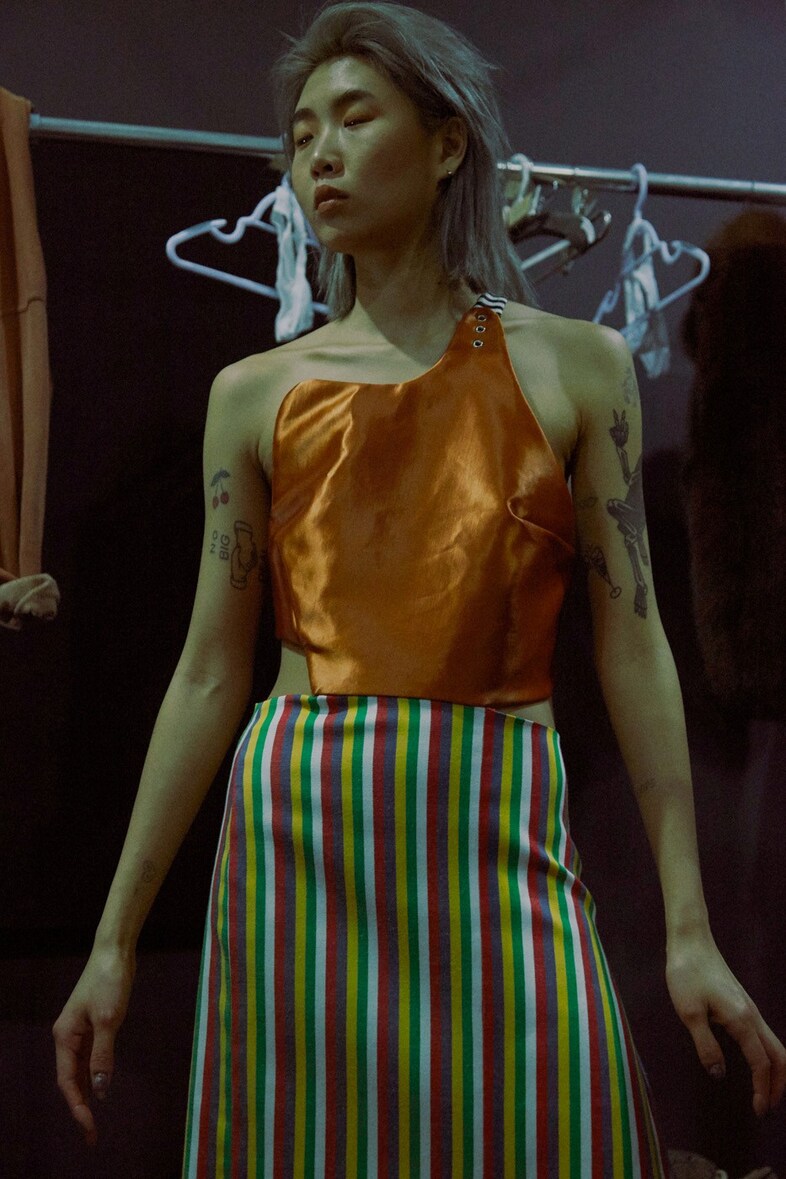 Eckhaus Latta AW15, womenswear, Dazed, bronze, stripes