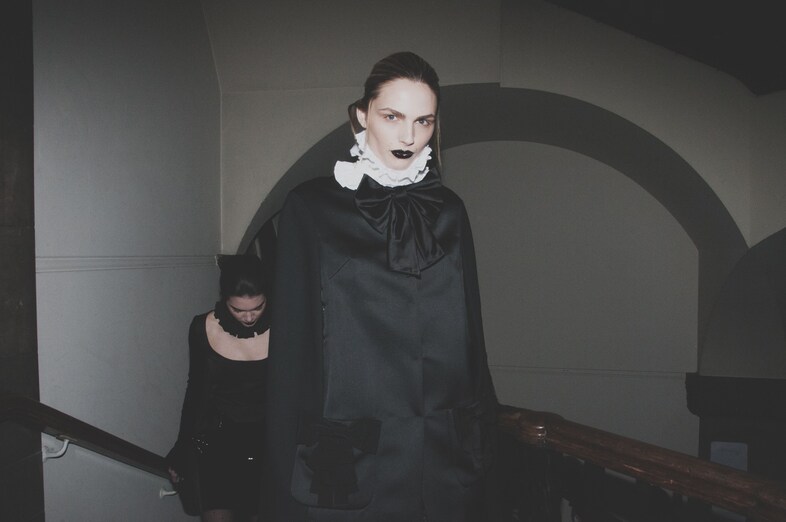 Giles AW15 backstage Dazed London Womenswear Andreja Pejic
