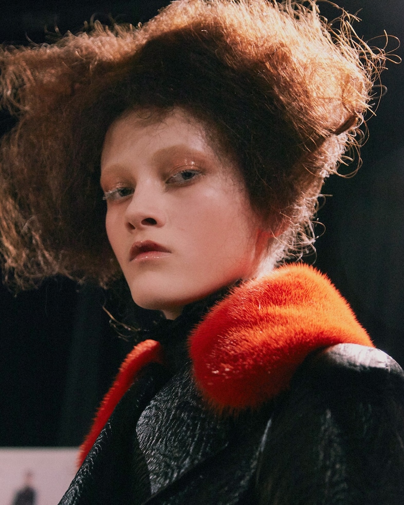 Alexander McQueen AW15 Dazed womenswear Orange Fur Collar 2