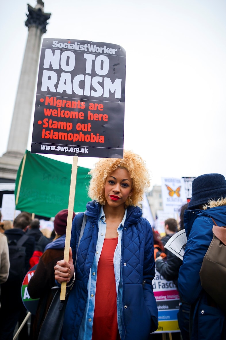 Anti-racism demonstration London UK