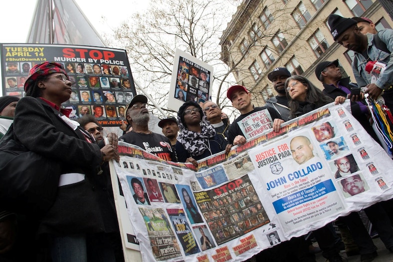 #ShutDownA14 New York police brutality protest