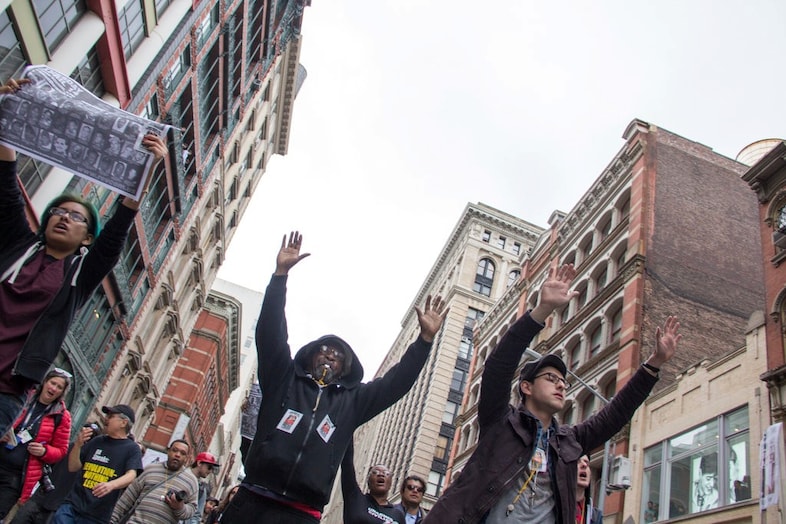 #ShutDownA14 New York police brutality protest