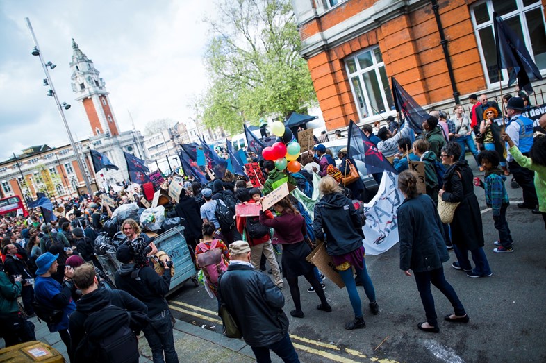 Anti-gentrification protest Reclaim Brixton in London
