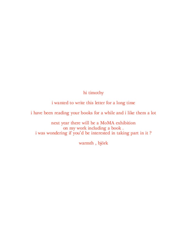 Bj&#246;rk’s letters with Timothy Morton, Thames &amp; Hudson 0