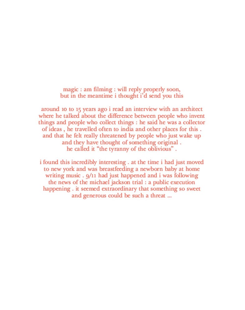 Bj&#246;rk’s letters with Timothy Morton, Thames &amp; Hudson 5