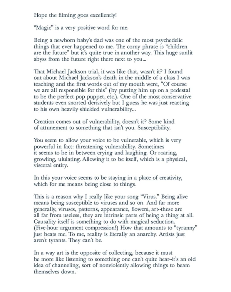 Bj&#246;rk’s letters with Timothy Morton, Thames &amp; Hudson 6