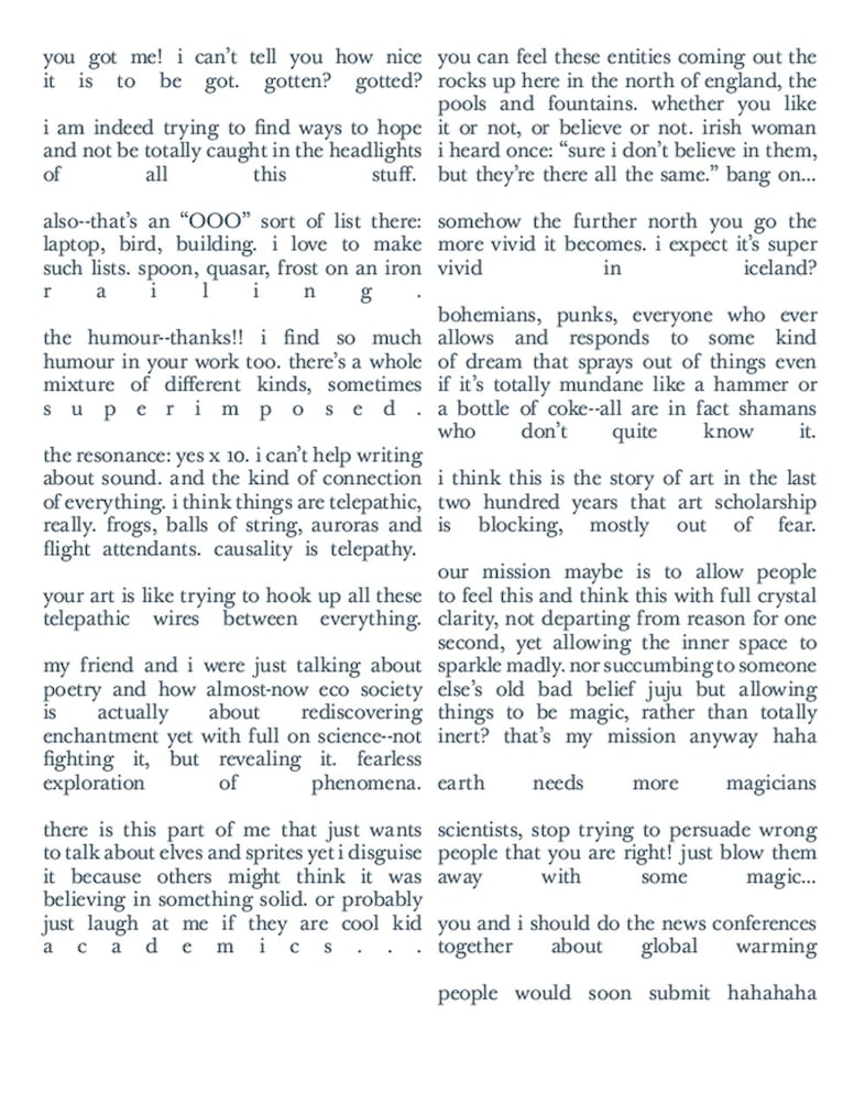 Bj&#246;rk’s letters with Timothy Morton, Thames &amp; Hudson 9