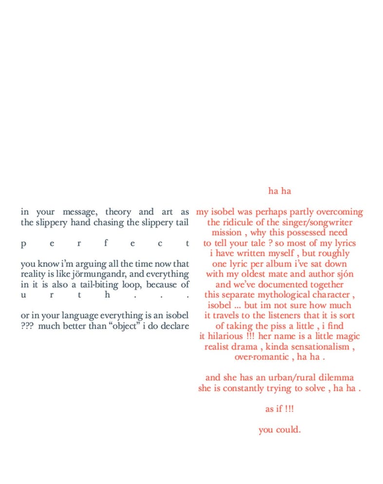 Bj&#246;rk’s letters with Timothy Morton, Thames &amp; Hudson 14
