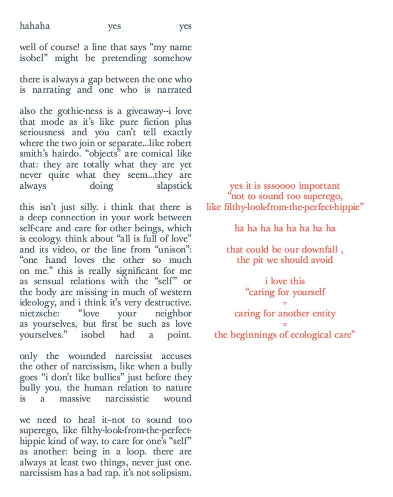 Bj&#246;rk’s letters with Timothy Morton, Thames &amp; Hudson 15