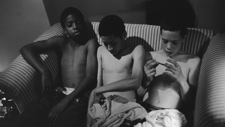Kids smoking a joint
