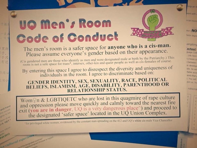 men&#39;s room sign at queensland university