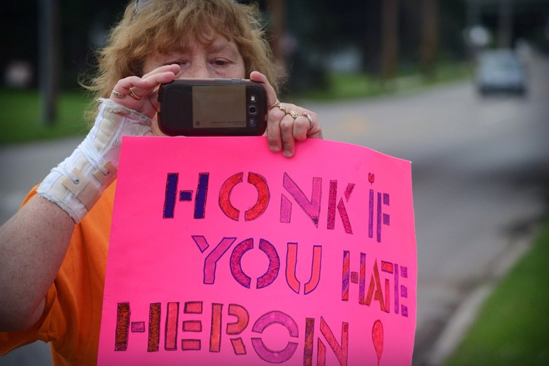 Heroin protest