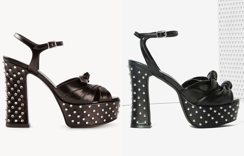 Saint Laurent SS15 Candy platforms vs Nasty Gal Disco heels