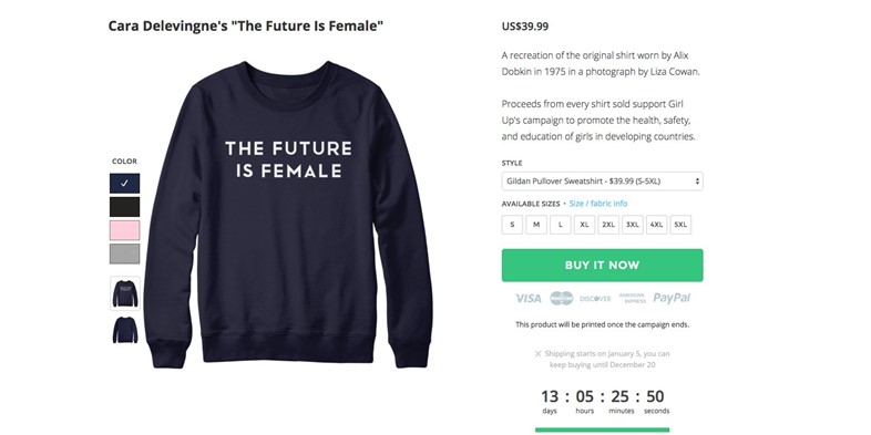 Cara Delevingne’s ‘The Future Is Female’ t-shirt