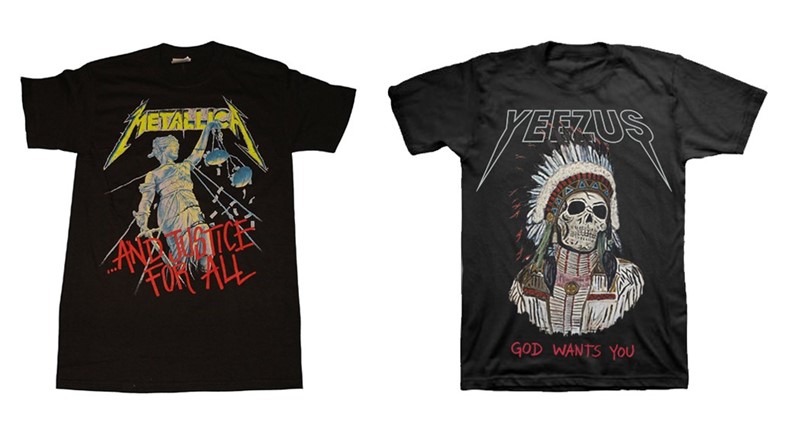 Yeezus vs Metallica heavy metal logos in fashion