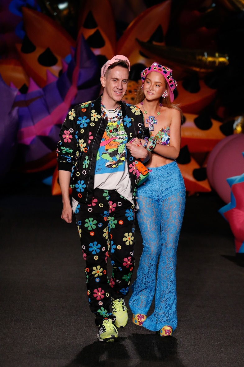 Jeremy Scott and Devon Aoki at Moschino men’s SS17 and women