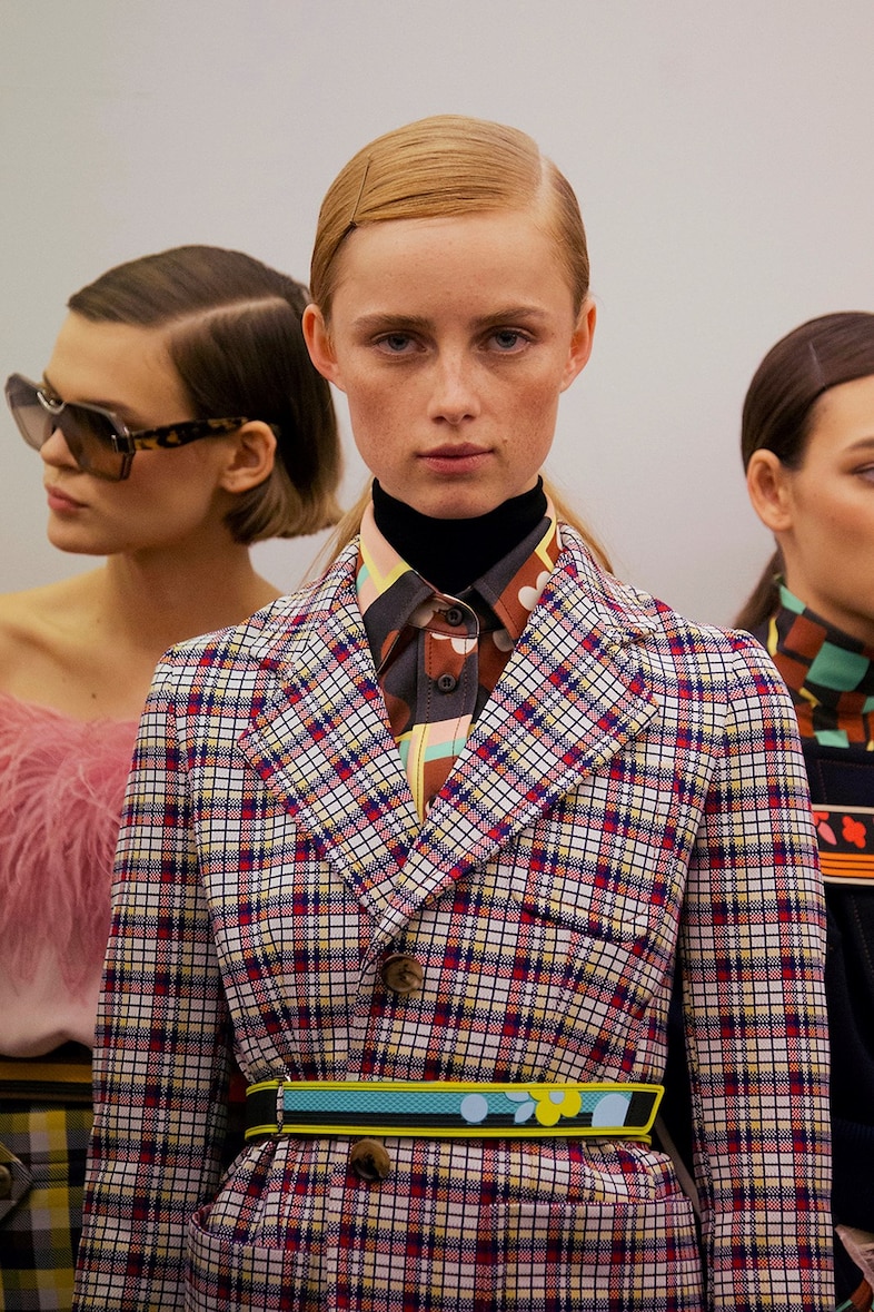 Backstage at Prada SS17 MFW Dazed