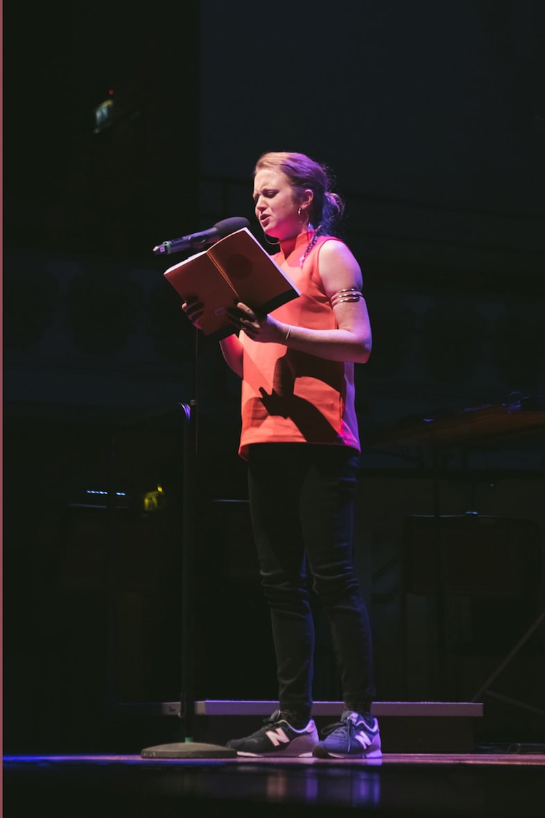 Hollie McNish performing at Cadogan Hall