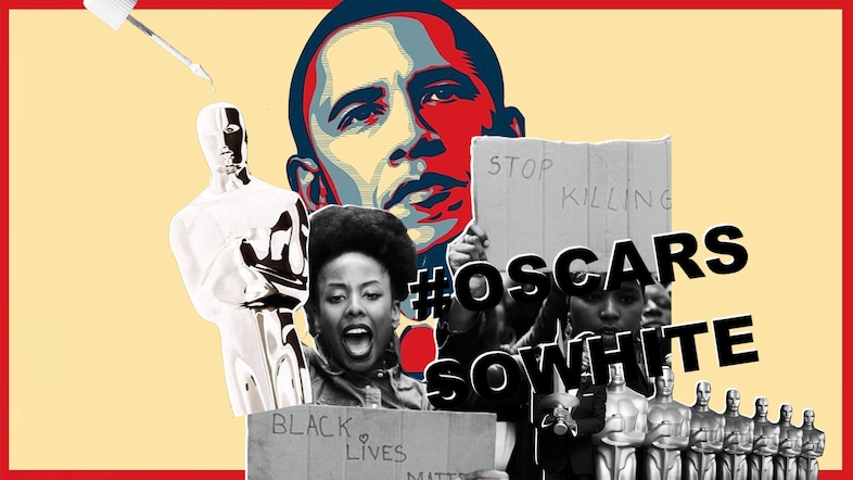 Obama, Oscars So White, Collage