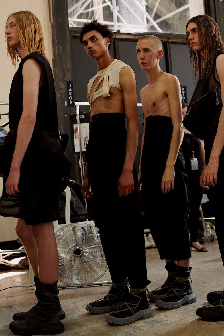 Rick Owens SS18 menswear paris show backstage