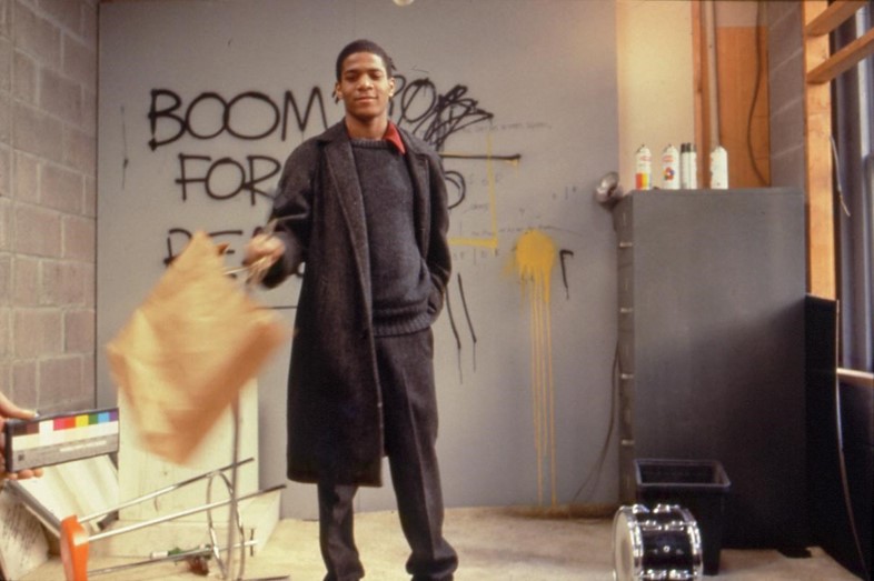 Jean-Michel Basquiat on set of Downtown 81