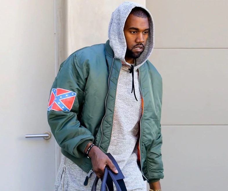 Kanye wearing Confederate flag