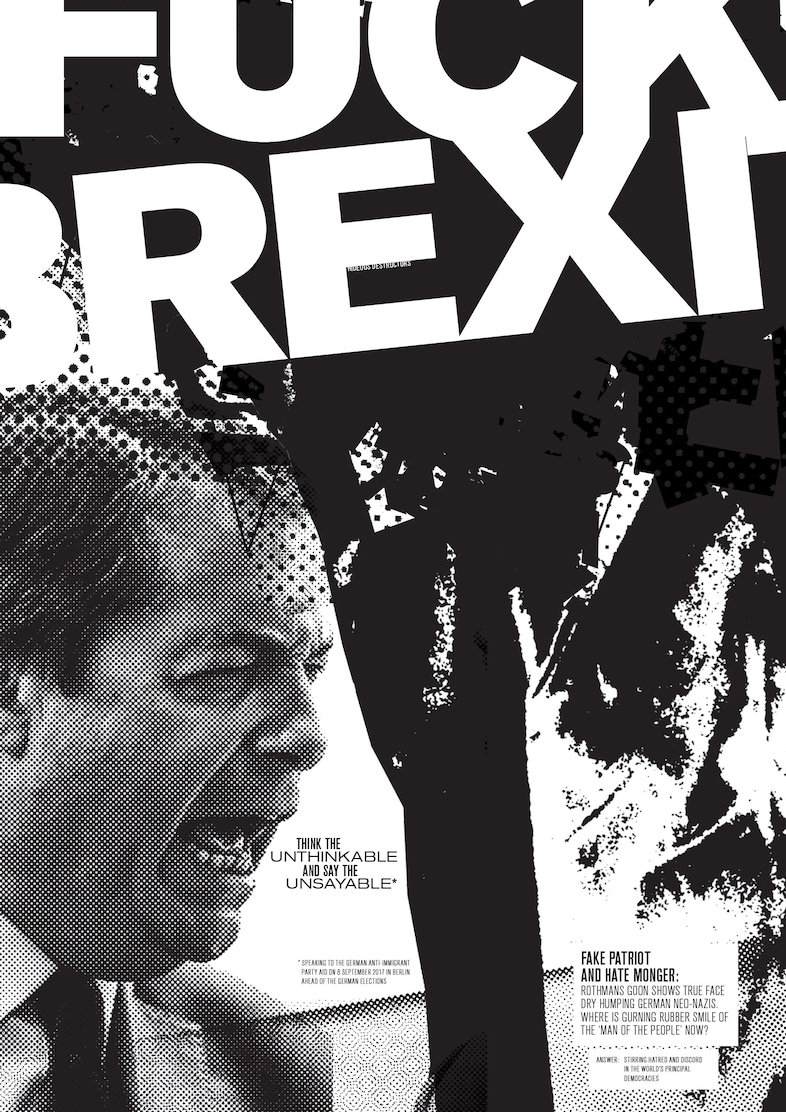 Fuck Brexit dan 3000 Taylor print exhibition 