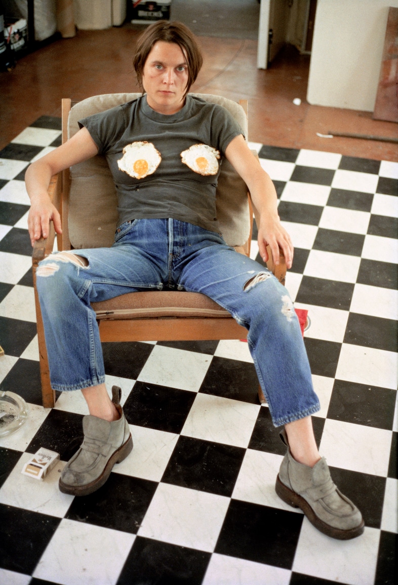 Sarah Lucas, Self-portrait with Fried Eggs